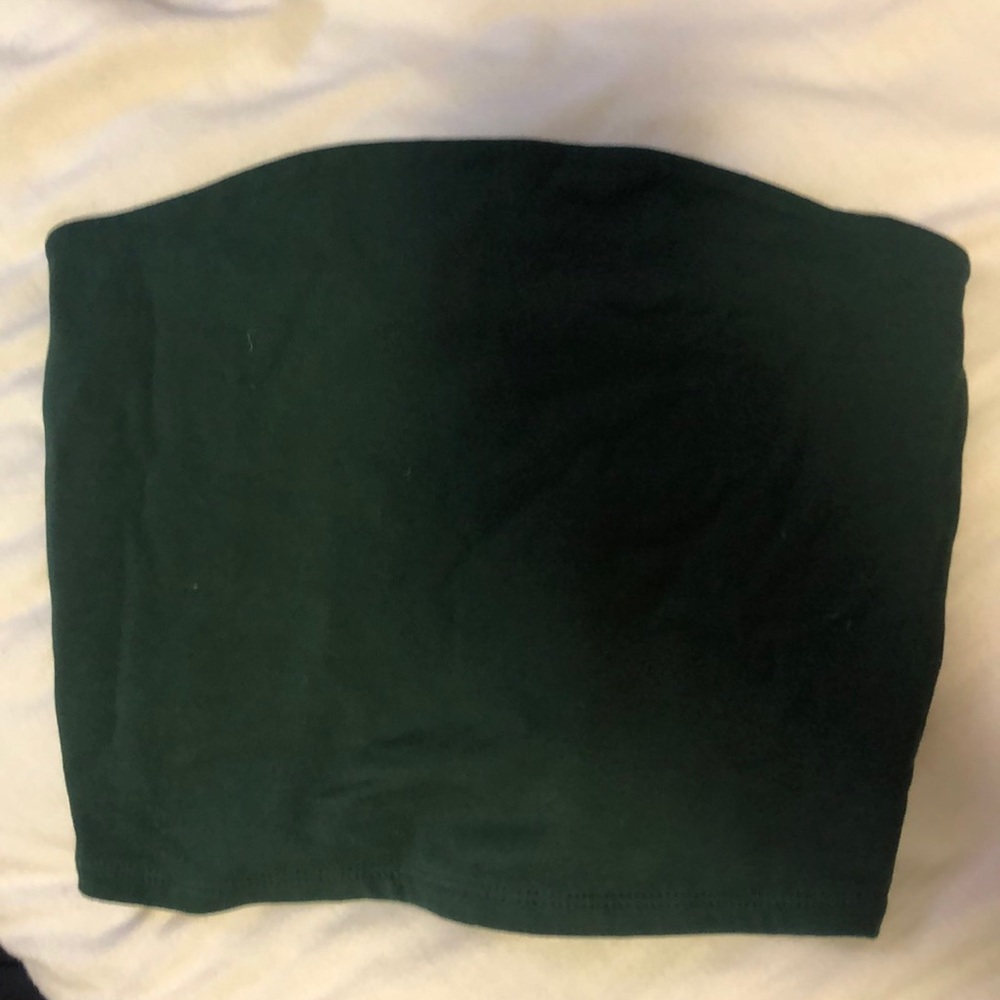 Forest green tube top cropped